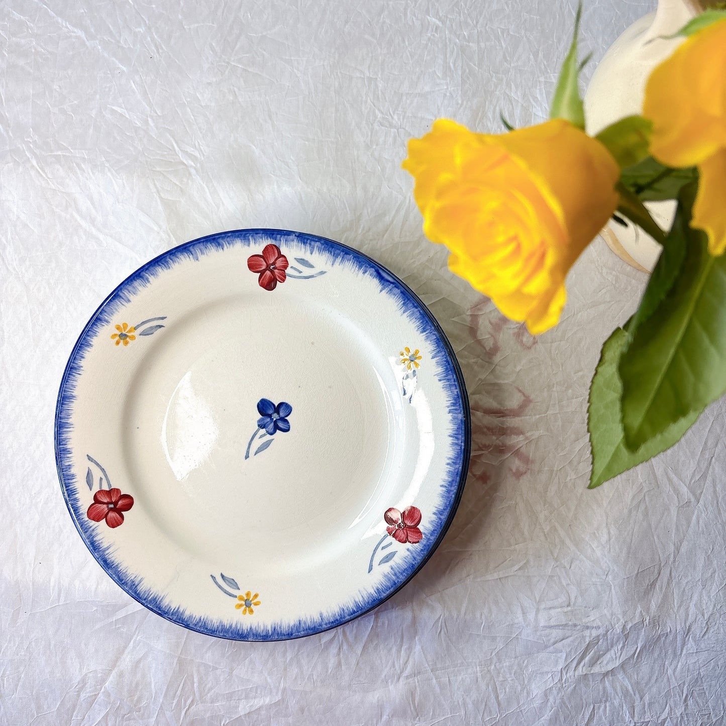 フランスアンティーク ディゴワンサルグミンヌ MARY LOU マリールー デザートプレート 花柄 Digoin Sarreguemines アンティーク食器