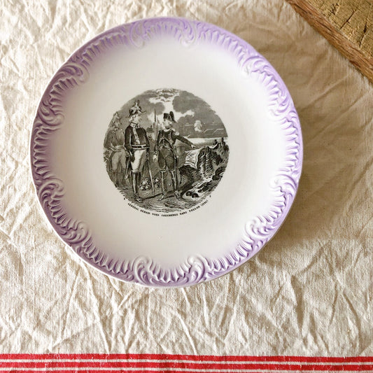 ディゴワンサルグミンヌ Digoin&sarregumines 絵皿 デザートプレート B フランスアンティーク食器 アンティークプレート ブロカント 蚤の市