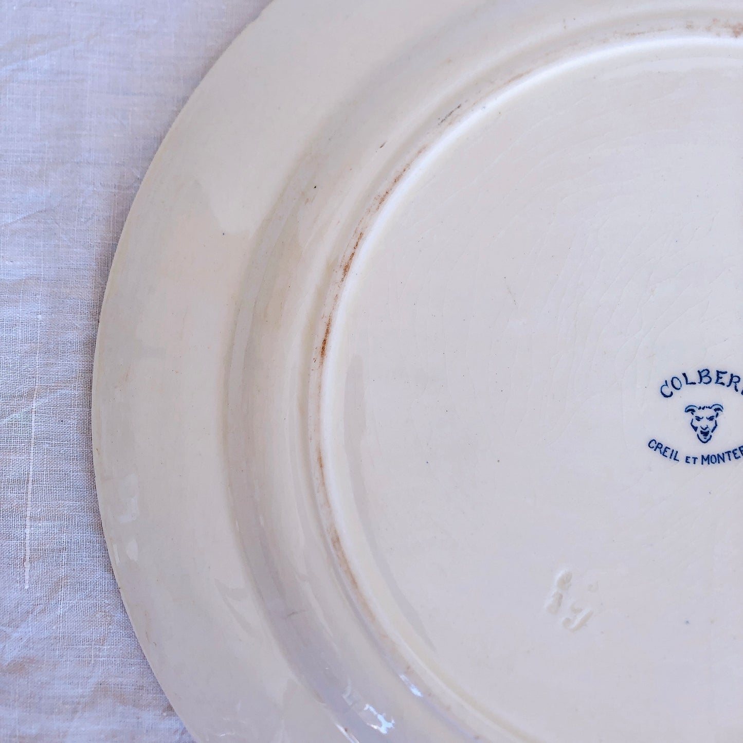 クレイユモントロー 大皿『COLBERT』コルベール フランスアンティークプレート アンティーク食器　フランスブロカント・蚤の市