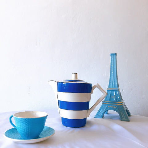 サルグミンヌ sarreguemines コーヒー/ティーポット　フランスアンティーク食器 蚤の市　ブロカントアンティーク