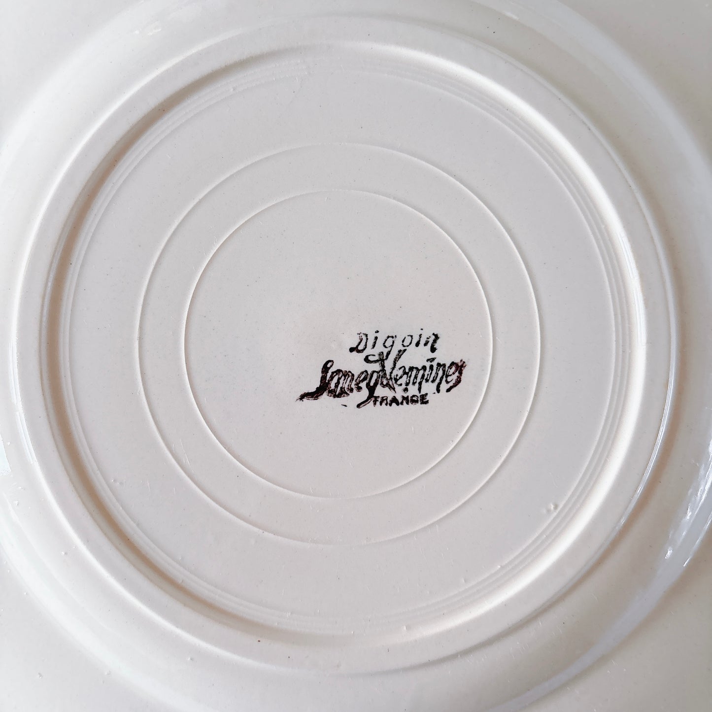 フランス ディゴワン＆サルグミンヌ 花リム ディナープレート 平皿 フランスアンティーク食器 ブロカント　蚤の市