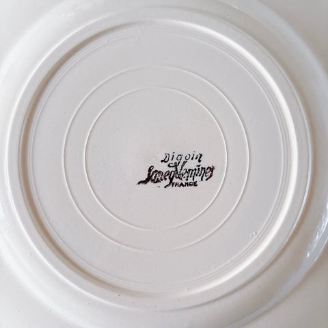 フランス ディゴワン＆サルグミンヌ 花リム ディナープレート 平皿 フランスアンティーク食器 ブロカント　蚤の市