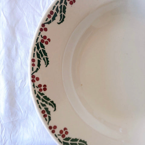 ご予約フランスアンティーク クレイユモントロー HOUX　柊　スーププレート・深皿 フランスアンティーク食器　ブロカント　蚤の市