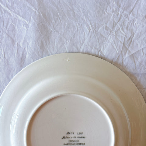 フランスアンティーク ディゴワンサルグミンヌ MARY LOU マリールー デザートプレート 花柄 Digoin Sarreguemines アンティーク食器