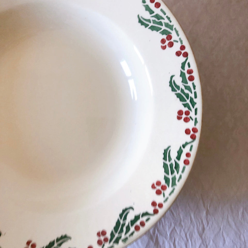 ご予約フランスアンティーク クレイユモントロー HOUX　柊　スーププレート・深皿 フランスアンティーク食器　ブロカント　蚤の市