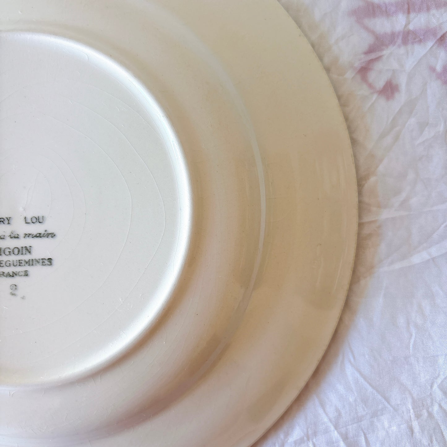 フランスアンティーク ディゴワンサルグミンヌ MARY LOU マリールー デザートプレート 花柄 Digoin Sarreguemines アンティーク食器