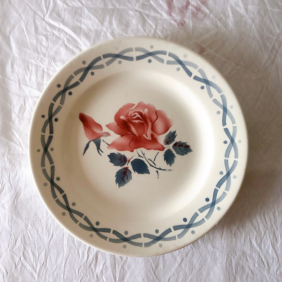 フランス ディゴワンサルグミンヌ   JANINE 花柄 デザートプレート  フランスアンティーク食器 フランス蚤の市・ブロカント
