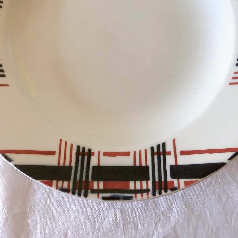 サンタマン　Saint amand バスク柄スーププレート、クルーズプレート フランスアンティーク食器 ブロカント 蚤の市