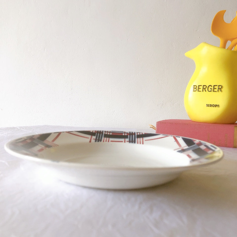 サンタマン　Saint amand バスク柄スーププレート、クルーズプレート フランスアンティーク食器 ブロカント 蚤の市