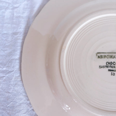 ディゴワンサルグミンヌ 花リム 『ARROMANCHES』 シリーズ　ディナープレート　平皿 A フランスアンティーク食器　蚤の市　ブロカント