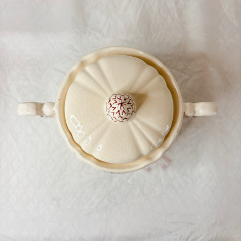 ディゴワンサルグミンヌ Digoin＆sarreguemines アグレスト シュガーポット　シュクリエ　フランスアンティーク食器 フランス蚤の市・ブロカント