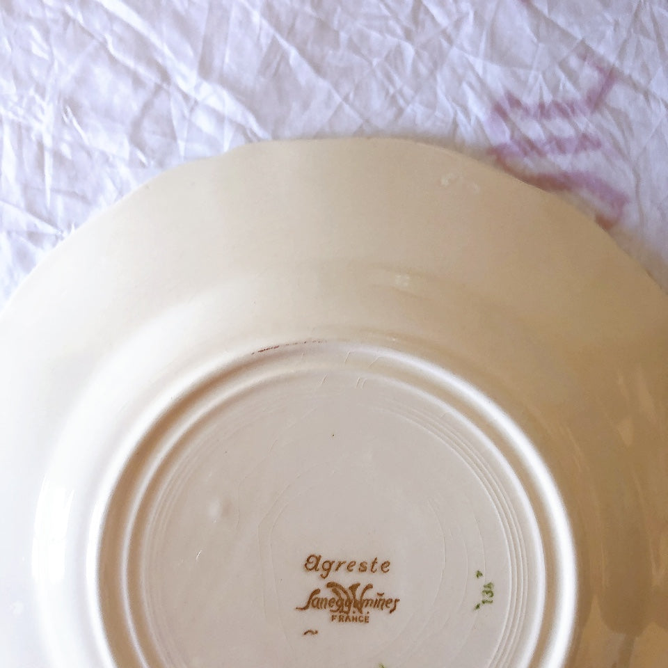 フランス サルグミンヌ sarreguemines アグレスト ディナープレート 23.3㎝  フランスアンティーク食器 フランス蚤の市・ブロカント