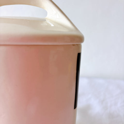 フランスヴィンテージ  アールデコ幾何学模様　陶器キャニスター  フランスアンティーク食器　ブロカント　蚤の市