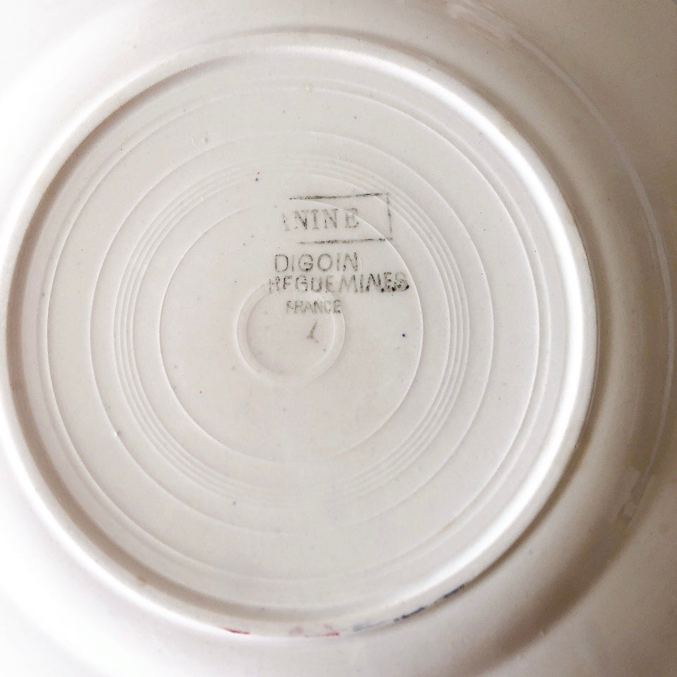 フランス ディゴワンサルグミンヌ   JANINE 花柄 デザートプレート  フランスアンティーク食器 フランス蚤の市・ブロカント