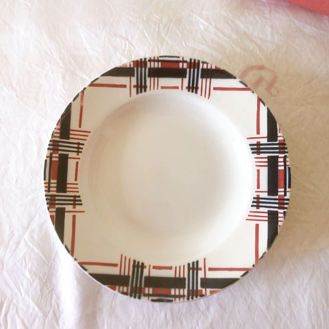 サンタマン　Saint amand バスク柄スーププレート、クルーズプレート フランスアンティーク食器 ブロカント 蚤の市