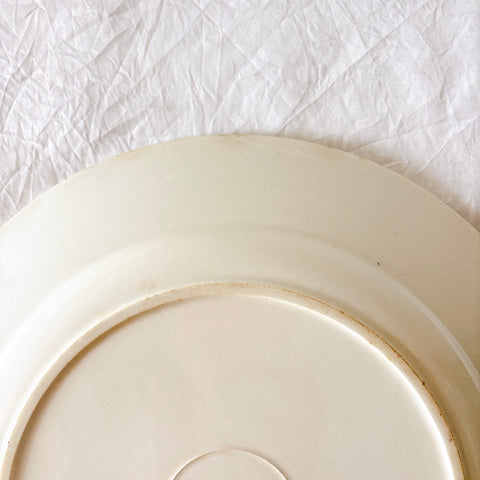 バドンヴィレー 赤い花柄 アンティーク大皿 28cm ラウンドプレート 1930年代 フランスアンティーク食器 Badonviller