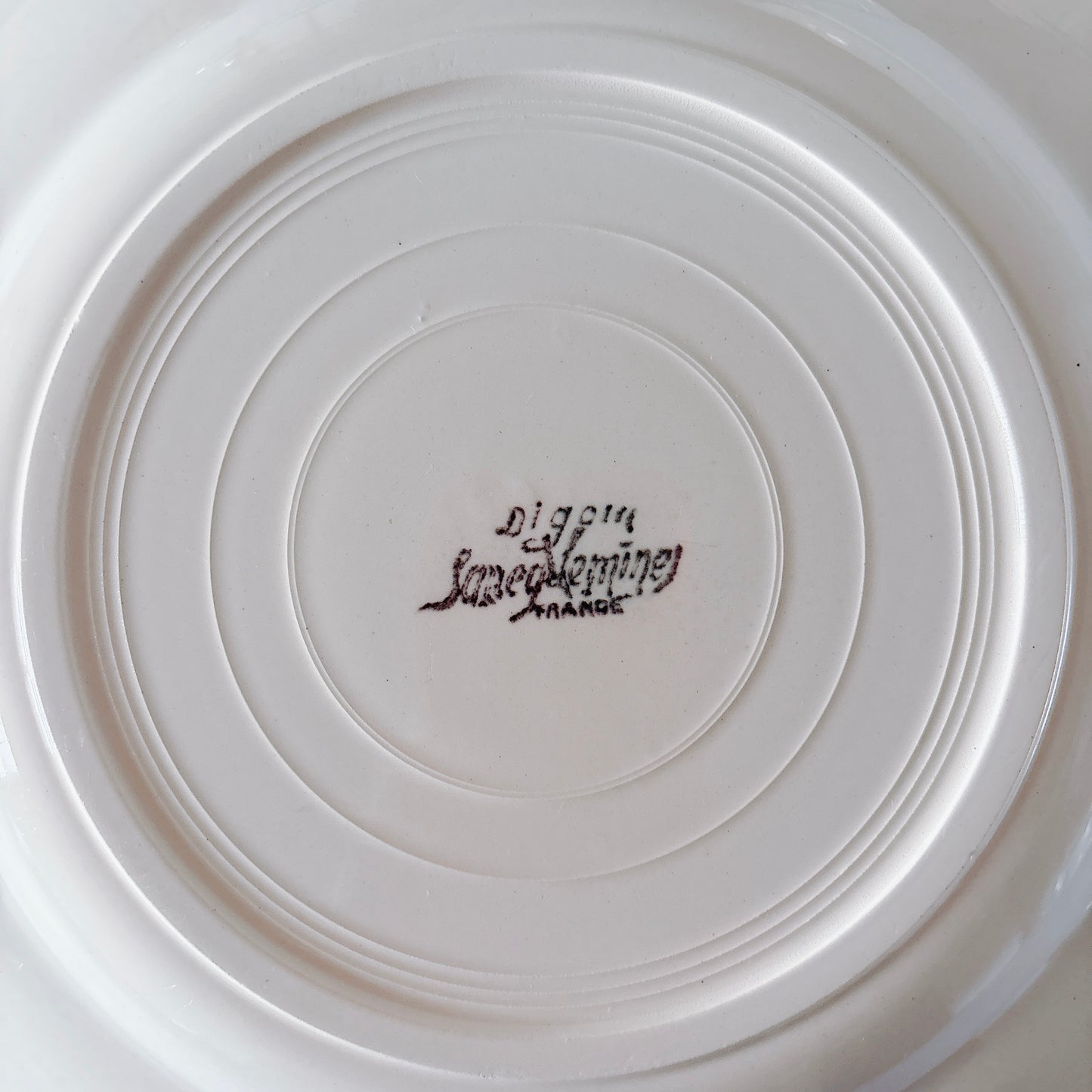 フランス ディゴワン＆サルグミンヌ 花リム ディナープレート 平皿 フランスアンティーク食器 ブロカント　蚤の市