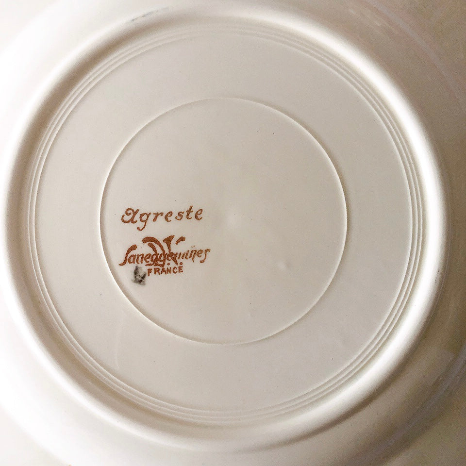 ディゴワンサルグミンヌ Digoin＆sarreguemines アグレスト 深皿 クルーズプレート フランスアンティーク食器 フランス蚤の市・ブロカント