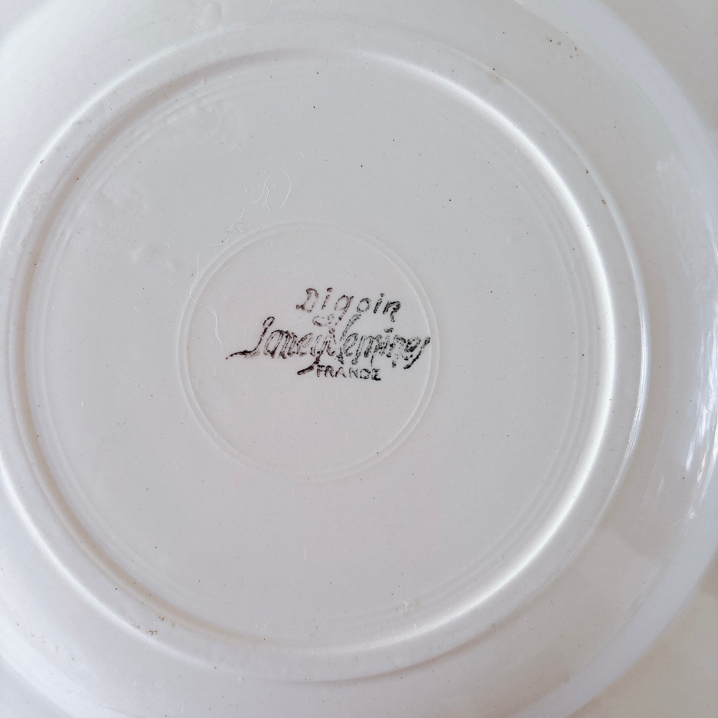 フランス ディゴワン＆サルグミンヌ 花リム スーププレート 深皿 フランスアンティーク食器 ブロカント　蚤の市