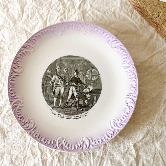 ディゴワンサルグミンヌ Digoin&sarregumines 絵皿 デザートプレート E フランスアンティーク食器 アンティークプレート ブロカント 蚤の市