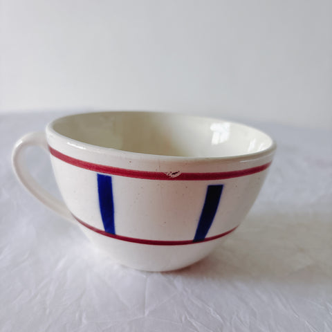 ディゴワンサルグミンヌ バスク柄 コーヒーカップ 200ml『ルージュ・マリン』 フランスアンティーク食器 蚤の市　ブロカント　バスク柄食器