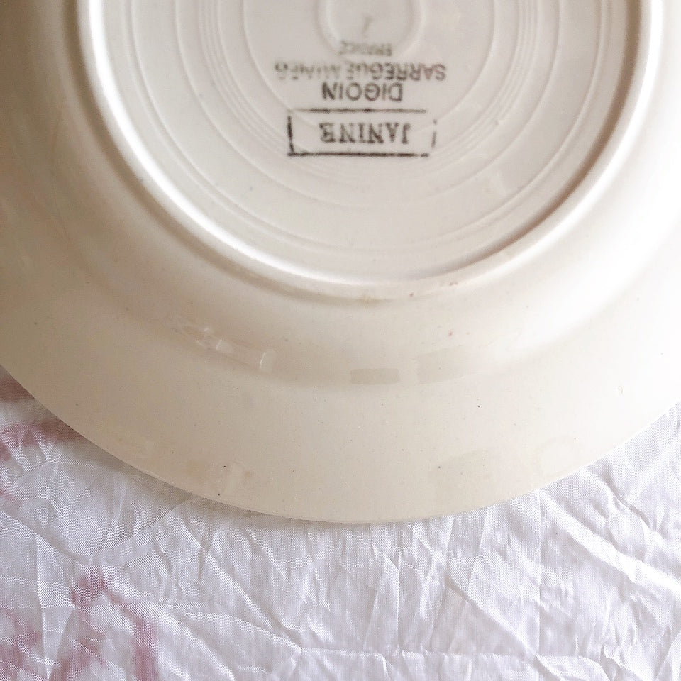 フランス ディゴワンサルグミンヌ   JANINE 花柄 デザートプレート  フランスアンティーク食器 フランス蚤の市・ブロカント