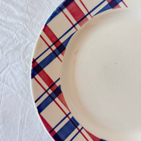 ディゴワンサルグミンヌ 『BASQUE』バスク柄 デイナープレート フランスアンティーク食器 フランス蚤の市　ブロカント 　バスクアンティーク