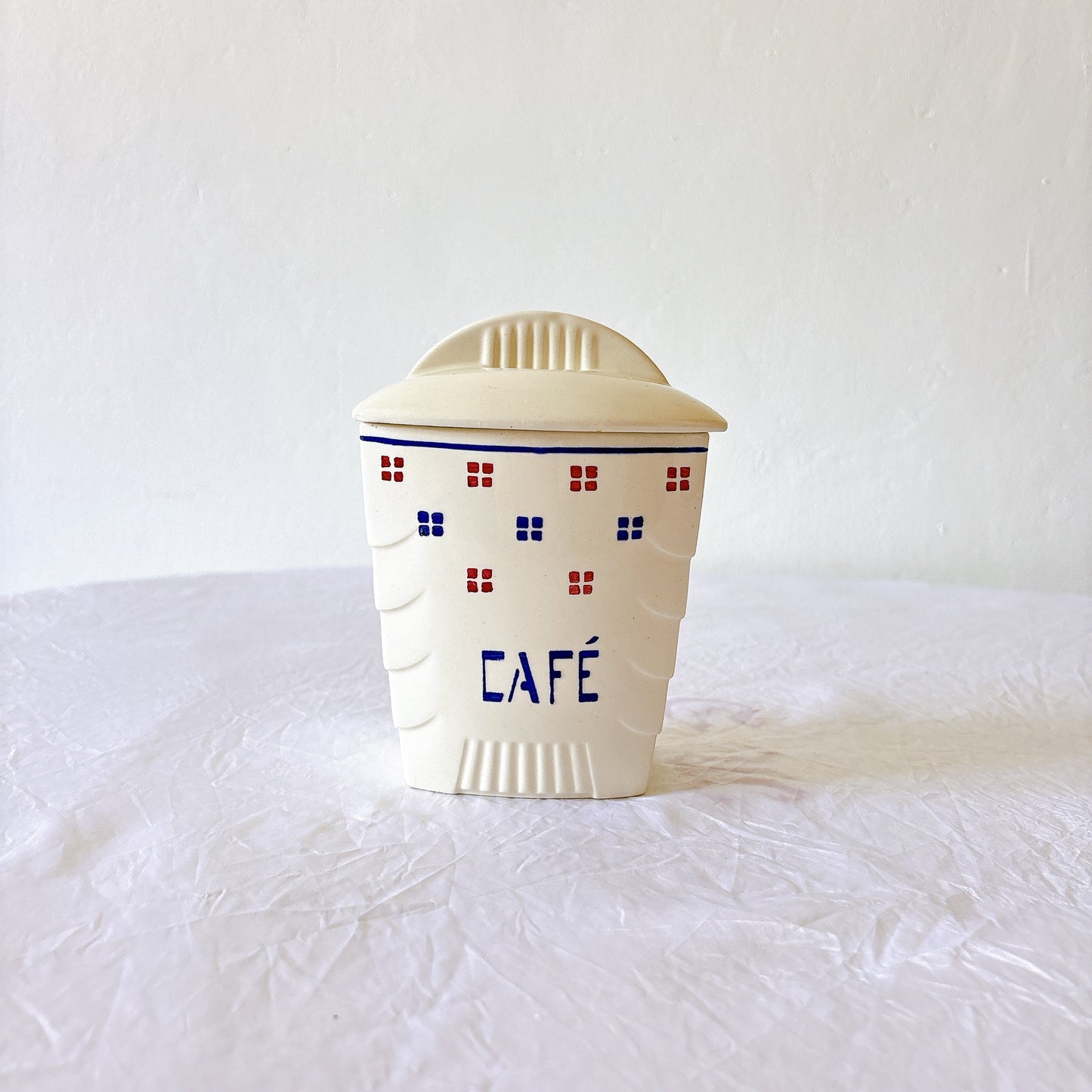 リュネヴィル K&G LUNEVILLE "MADELEINE"シリーズ 陶器製キャニスター　フランスアンティーク食器　蚤の市　ブロカント
