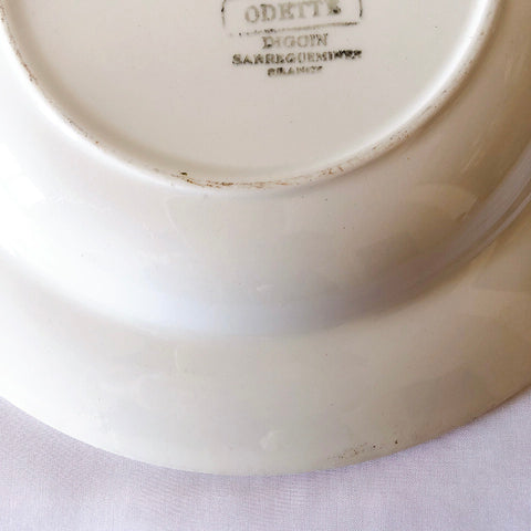ディゴワンサルグミンヌ Digoin&sarregumines ”ODETTE” 深皿  A 赤　フランスアンティーク食器　ブロカント　蚤の市