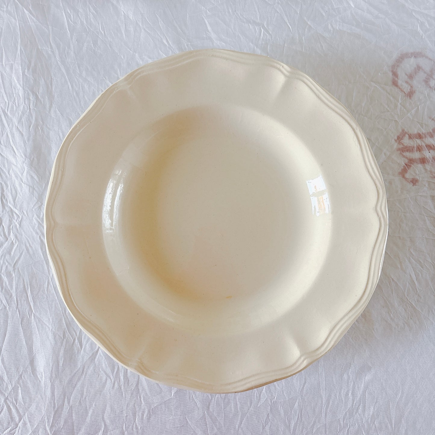 フランス ディゴワン＆サルグミンヌ 花リム スーププレート 深皿 フランスアンティーク食器 ブロカント　蚤の市