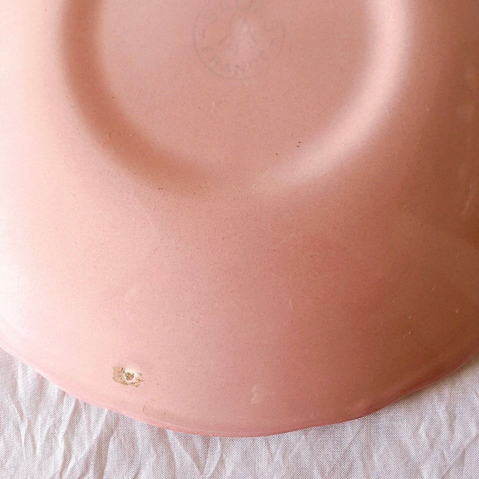 サラン SALINS 花リムカップアンドソーサー　ピンクドット柄　フランスアンティーク食器 フランス蚤の市・ブロカント