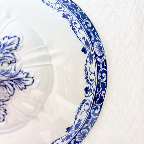 フランスアンティーク ロンウィ（Longwy） 「Louis XV（ルイ15世）」シリーズ　蓋付きスープチュリーン｜ブルー＆ホワイト陶器