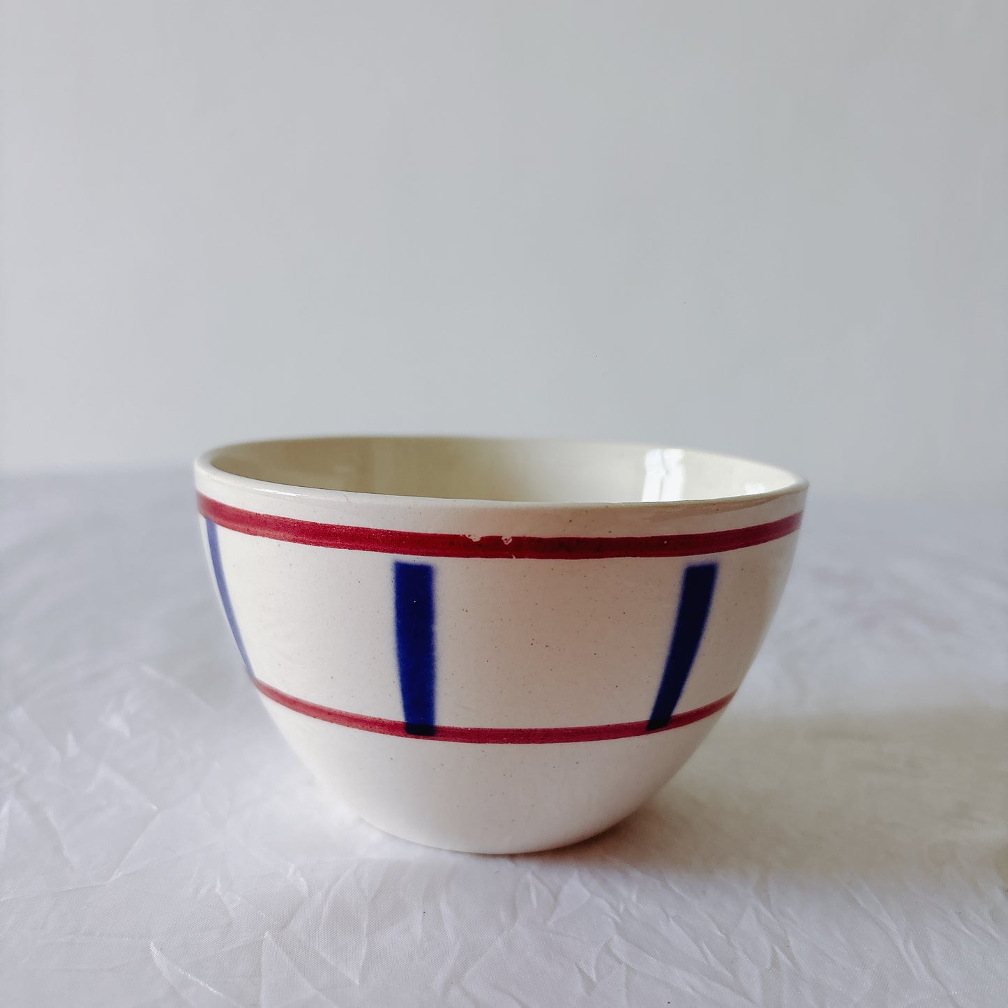 ディゴワンサルグミンヌ バスク柄 コーヒーカップ 200ml『ルージュ・マリン』 フランスアンティーク食器 蚤の市　ブロカント　バスク柄食器