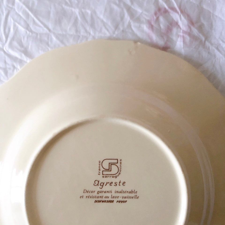 ディゴワンサルグミンヌ Digoin＆sarreguemines アグレスト 深皿 クルーズプレート 23㎝ フランスアンティーク食器 フランス蚤の市・ブロカント