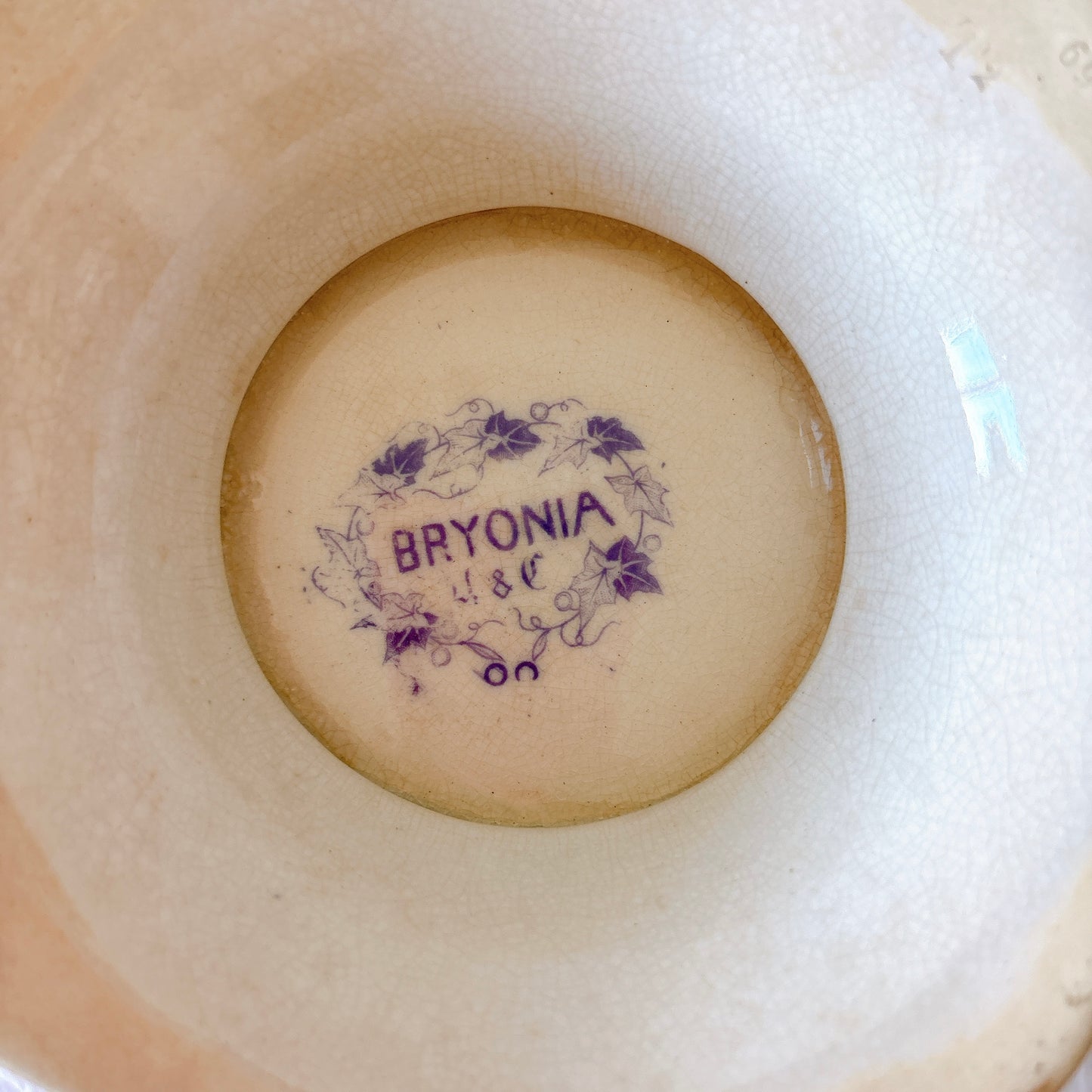フランスアンティーク U&Cサルグミンヌ Bryonia ブリオニア　両手付き脚付きコンポティエ（クープ・コンポート）ブロカント　蚤の市