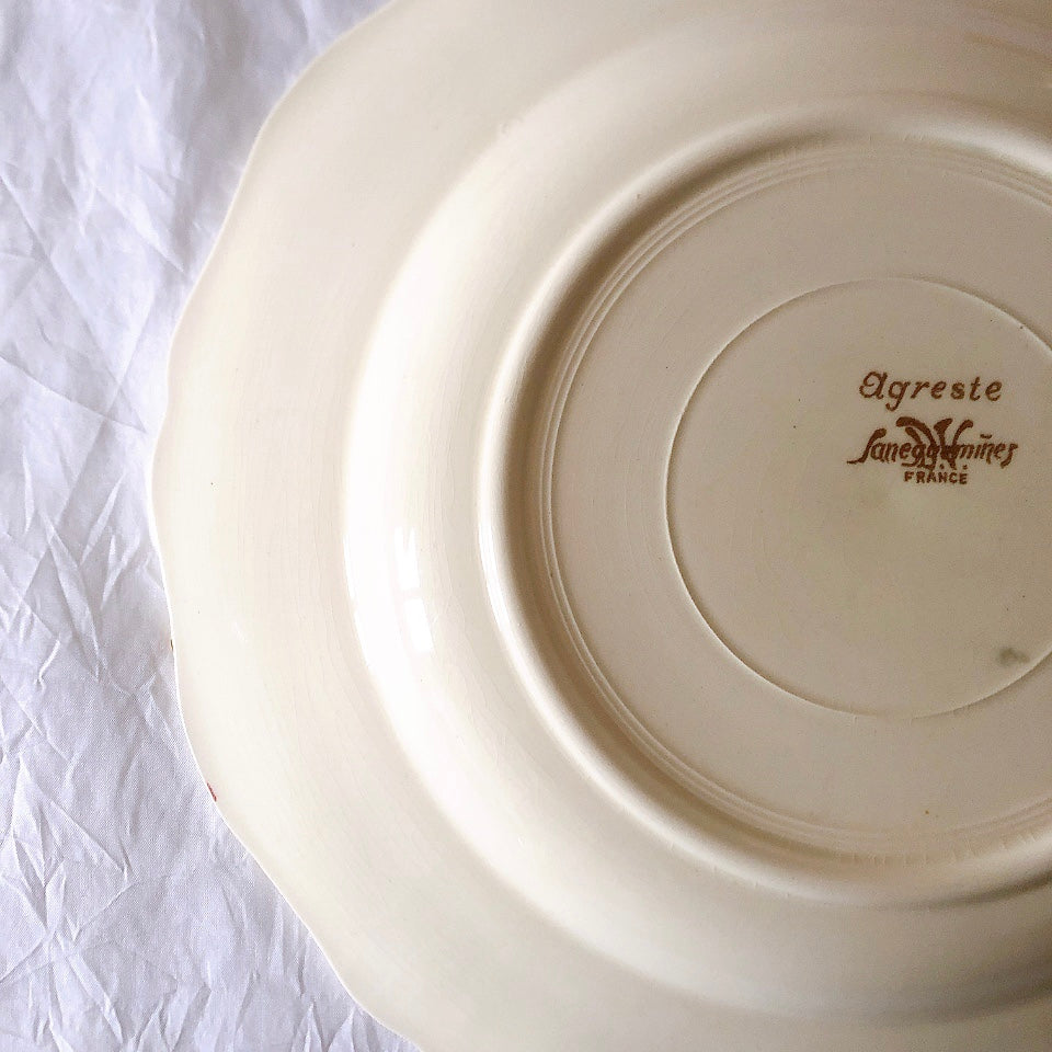 ディゴワンサルグミンヌ Digoin＆sarreguemines アグレスト 深皿 クルーズプレート フランスアンティーク食器 フランス蚤の市・ブロカント