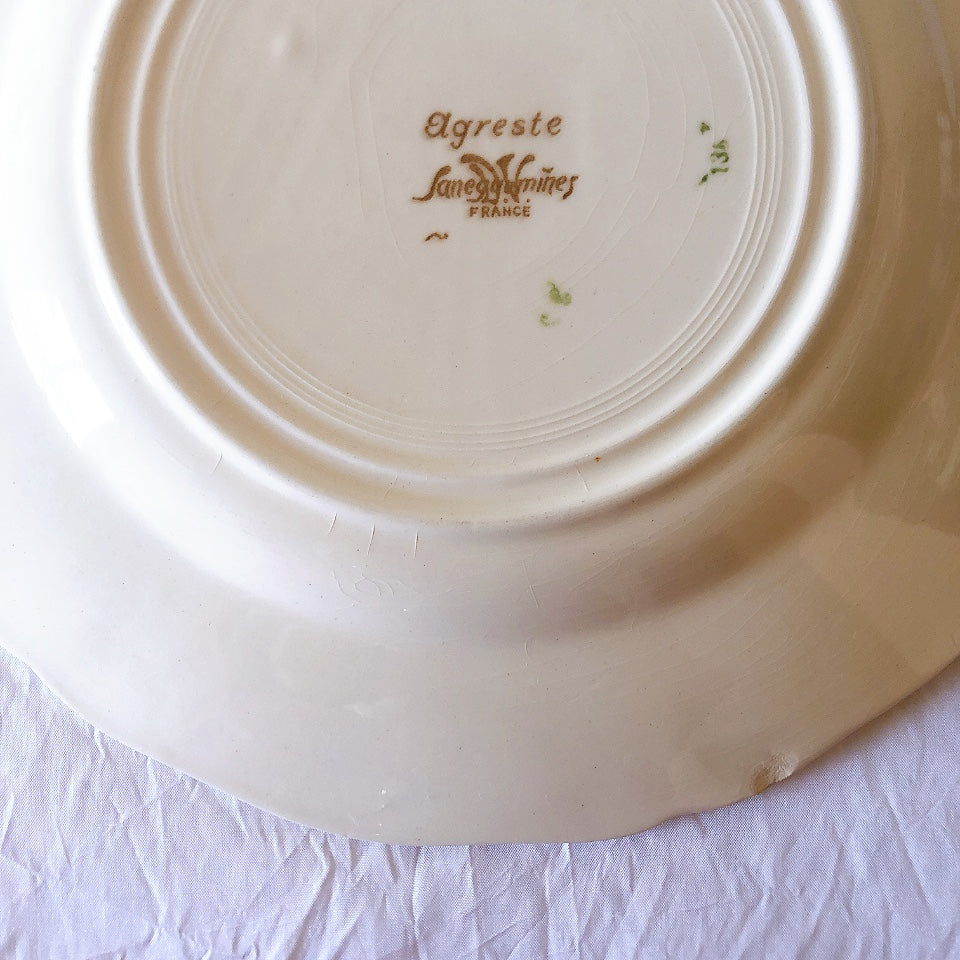 フランス サルグミンヌ sarreguemines アグレスト ディナープレート 23.3㎝  フランスアンティーク食器 フランス蚤の市・ブロカント