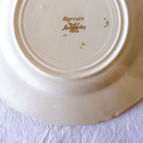 フランス サルグミンヌ sarreguemines アグレスト ディナープレート 23.3㎝  フランスアンティーク食器 フランス蚤の市・ブロカント
