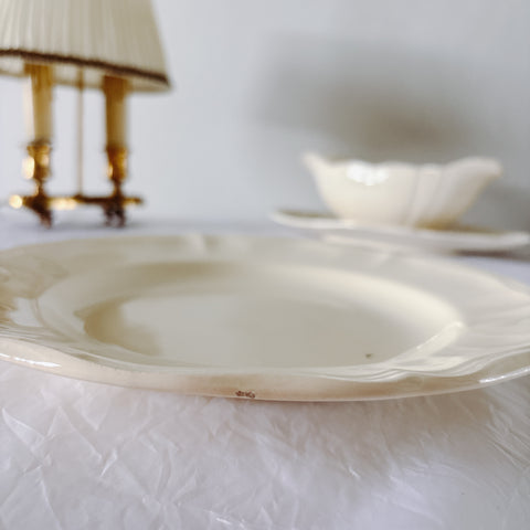 フランス ディゴワン＆サルグミンヌ 花リム ディナープレート 平皿 フランスアンティーク食器 ブロカント　蚤の市