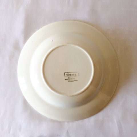 ディゴワンサルグミンヌ Digoin&sarregumines ”ODETTE” 深皿  D 赤　フランスアンティーク食器　ブロカント　蚤の市
