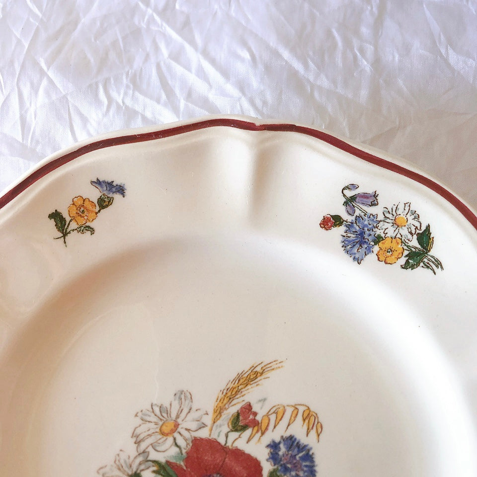 フランス サルグミンヌ sarreguemines アグレスト デザートプレート 20.7㎝  フランスアンティーク食器 フランス蚤の市・ブロカント