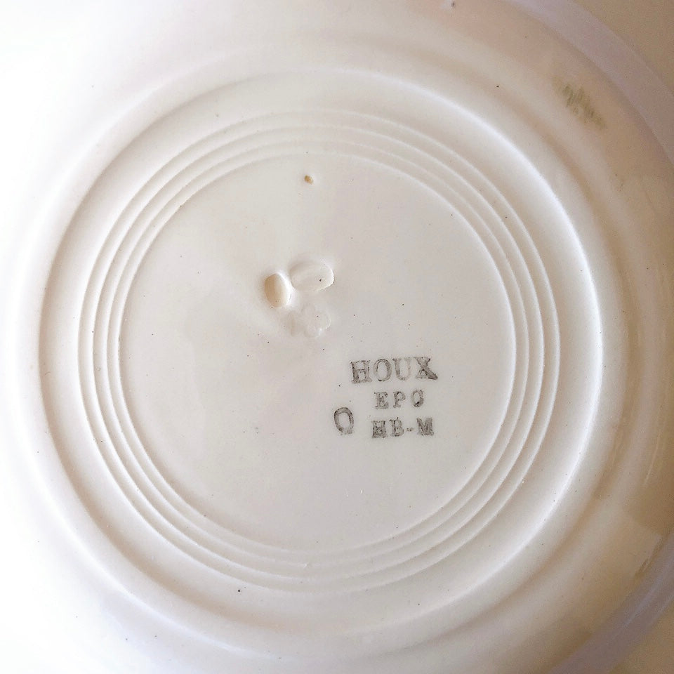 ご予約フランスアンティーク クレイユモントロー HOUX　柊　スーププレート・深皿 フランスアンティーク食器　ブロカント　蚤の市