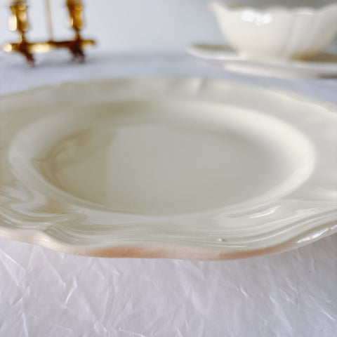 フランス ディゴワン＆サルグミンヌ 花リム ディナープレート 平皿 フランスアンティーク食器 ブロカント　蚤の市