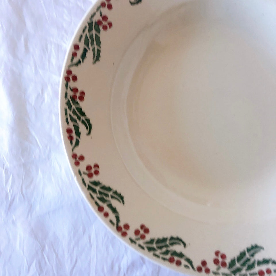 ご予約フランスアンティーク クレイユモントロー HOUX　柊　スーププレート・深皿 フランスアンティーク食器　ブロカント　蚤の市