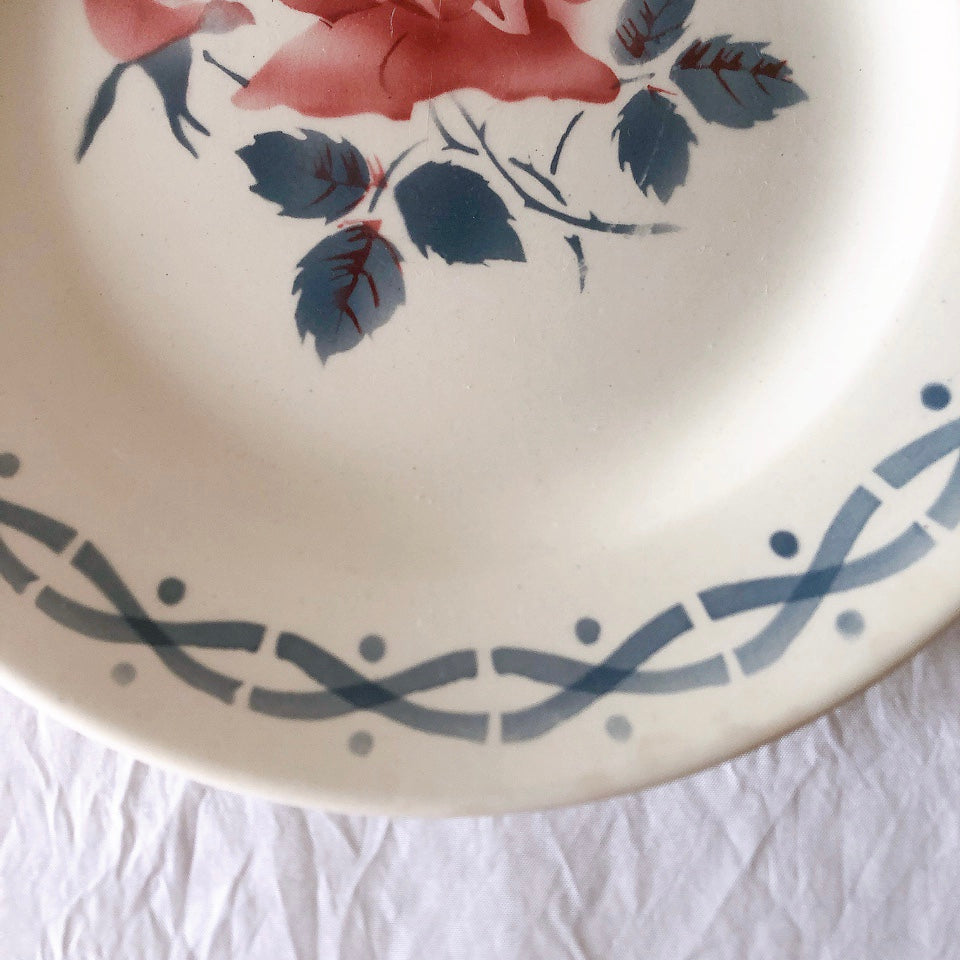 フランス ディゴワンサルグミンヌ   JANINE 花柄 デザートプレート  フランスアンティーク食器 フランス蚤の市・ブロカント