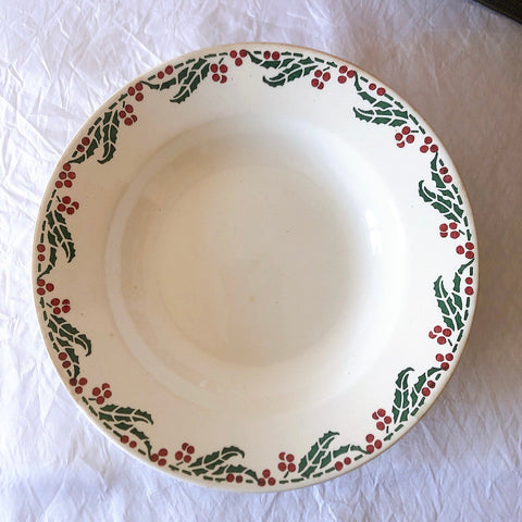 ご予約フランスアンティーク クレイユモントロー HOUX　柊　スーププレート・深皿 フランスアンティーク食器　ブロカント　蚤の市