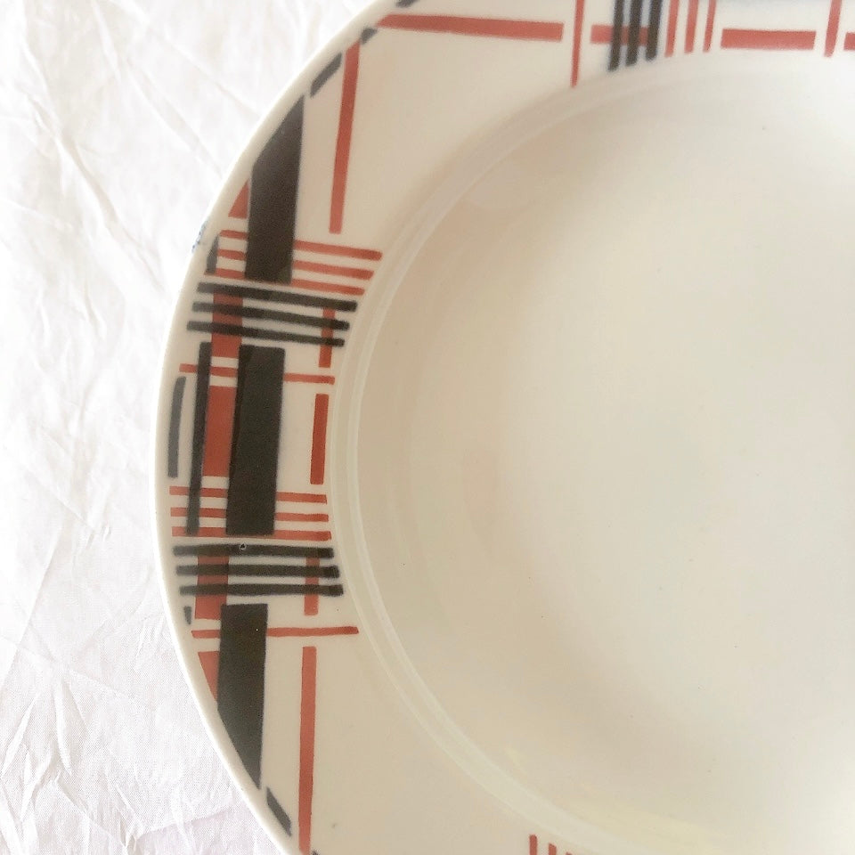 サンタマン　Saint amand バスク柄スーププレート、クルーズプレート フランスアンティーク食器 ブロカント 蚤の市