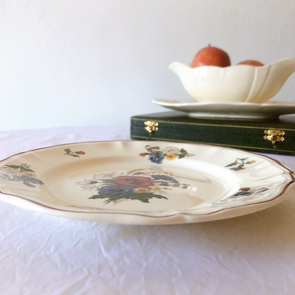 フランス サルグミンヌ sarreguemines アグレスト ディナープレート 23.3㎝  フランスアンティーク食器 フランス蚤の市・ブロカント