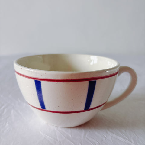 ディゴワンサルグミンヌ バスク柄 コーヒーカップ 200ml『ルージュ・マリン』 フランスアンティーク食器 蚤の市　ブロカント　バスク柄食器