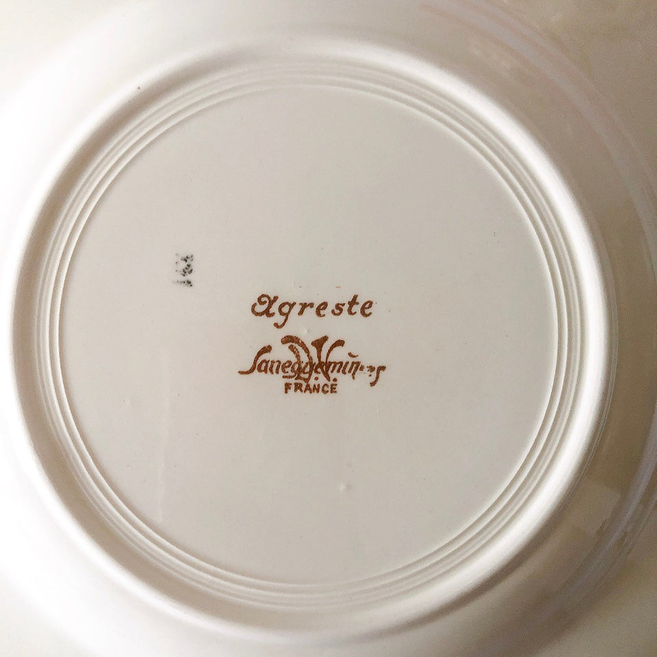 ディゴワンサルグミンヌ Digoin＆sarreguemines アグレスト 深皿 クルーズプレート 23㎝ フランスアンティーク食器 フランス蚤の市・ブロカント